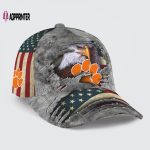 Clemson Tigers Vintage American Flag Royalty Baseball Classic Baseball Classic Cap Men Hat Men Hat