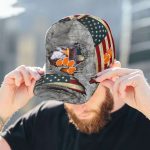 Clemson Tigers Vintage American Flag Royalty Baseball Classic Baseball Classic Cap Men Hat Men Hat