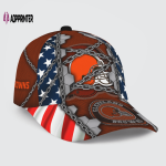 Cleveland Browns Stars & Stripes Chain Printed Baseball Classic Baseball Classic Cap Men Hat Men Hat