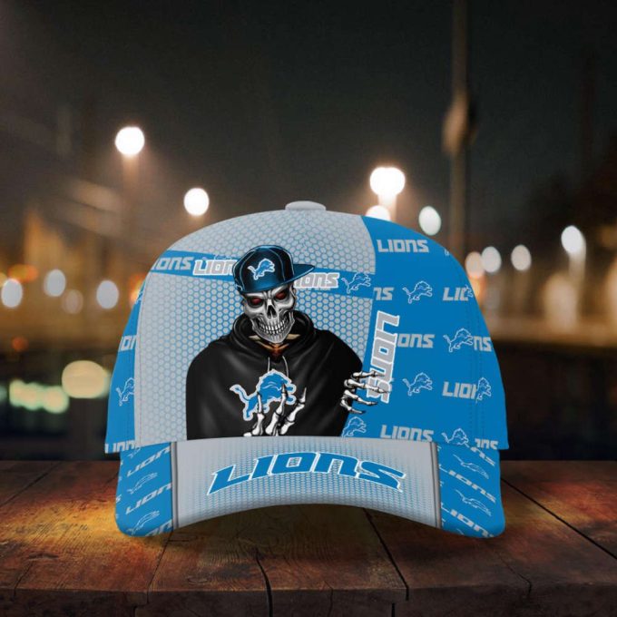 Detroit Lions Skull Team Logo Baseball Classic Cap Men Hat