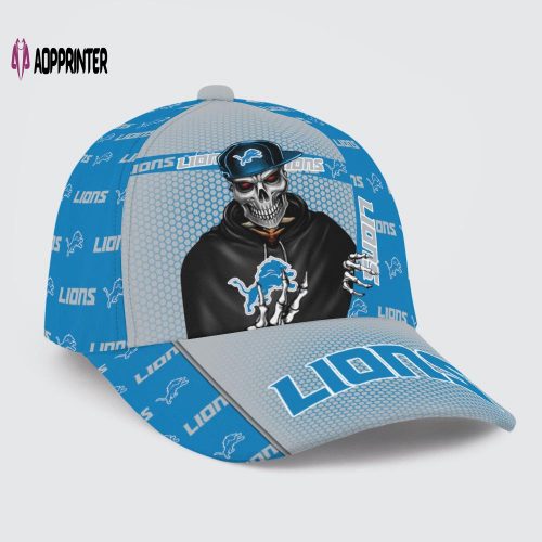 Detroit Lions Skull Team Logo Baseball Classic Cap Men Hat