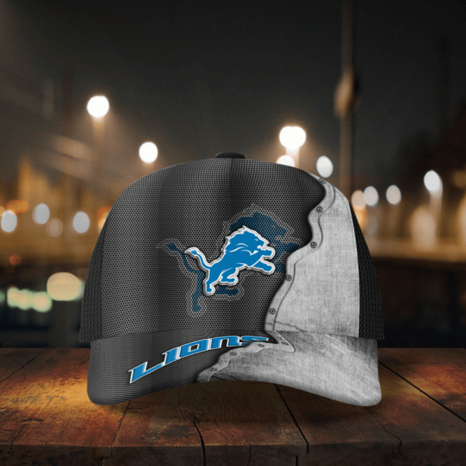 Detroit Lions Specialized Metal Texture Baseball Baseball Classic Baseball Classic Cap Men Hat Men Hat