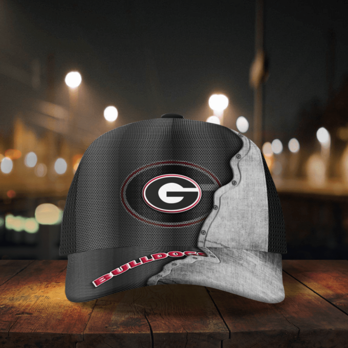 Georgia Bulldogs Specialized Metal Texture Baseball Baseball Classic Baseball Classic Cap Men Hat Men Hat