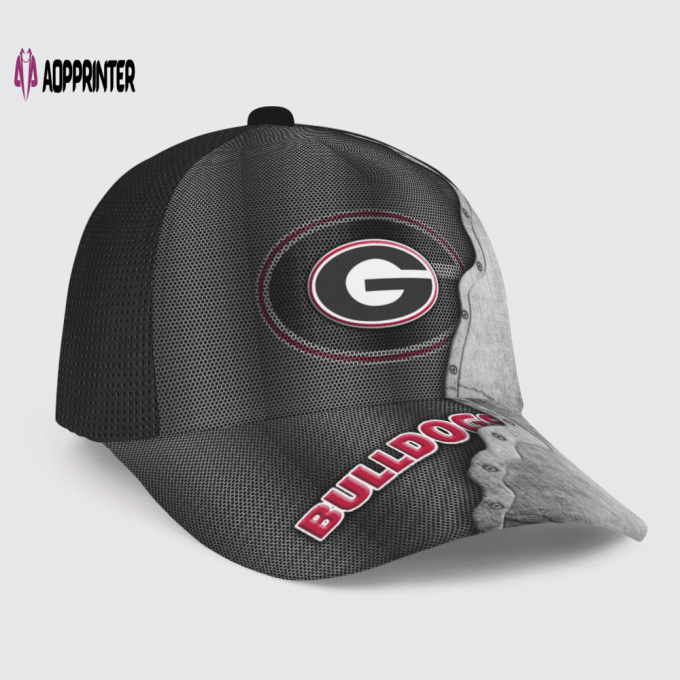 Georgia Bulldogs Specialized Metal Texture Baseball Baseball Classic Baseball Classic Cap Men Hat Men Hat