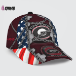 Georgia Bulldogs Stars & Stripes Chain Printed Baseball Classic Baseball Classic Cap Men Hat Men Hat