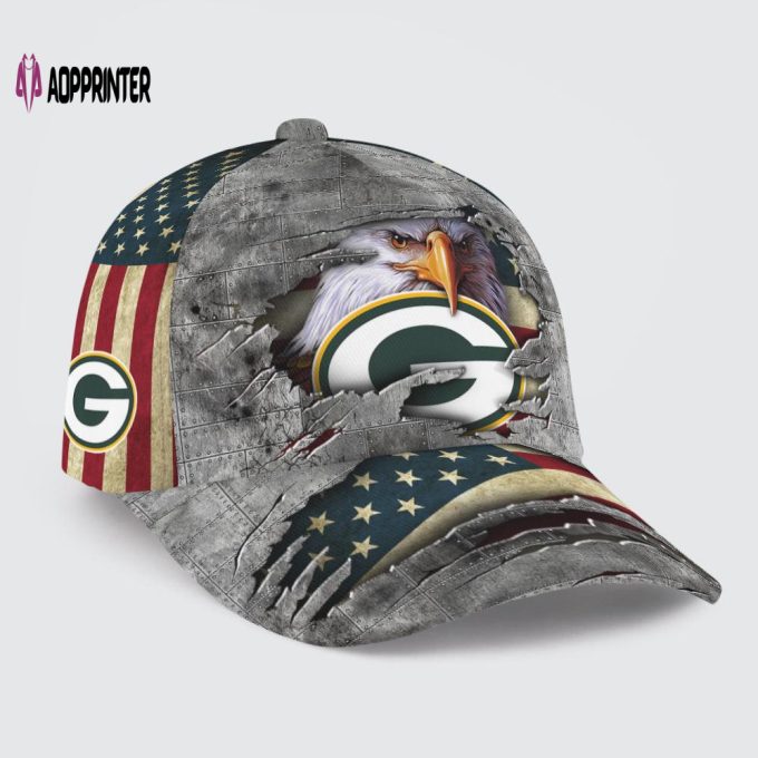 Green Bay Packers Vintage American Flag Royalty Baseball Classic Cap Men Hat