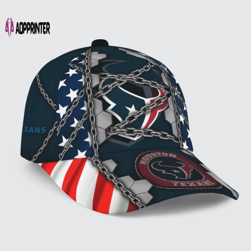 Houston Texans Stars & Stripes Chain Printed Baseball Classic Cap Men Hat