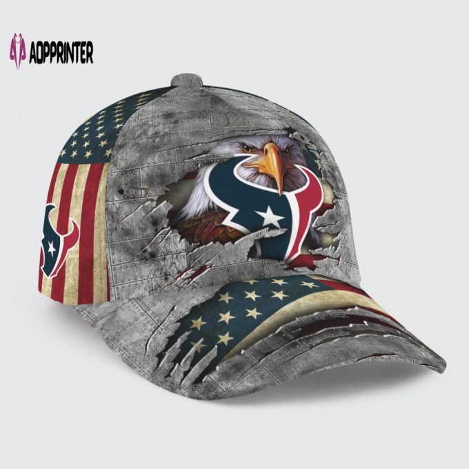 Houston Texans Vintage American Flag Royalty Baseball Classic Cap Men Hat