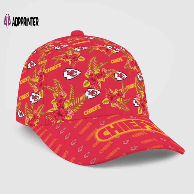 Kansas City Chiefs Floral Hawaiian Adjustable Baseball Classic Baseball Classic Cap Men Hat Men Hat