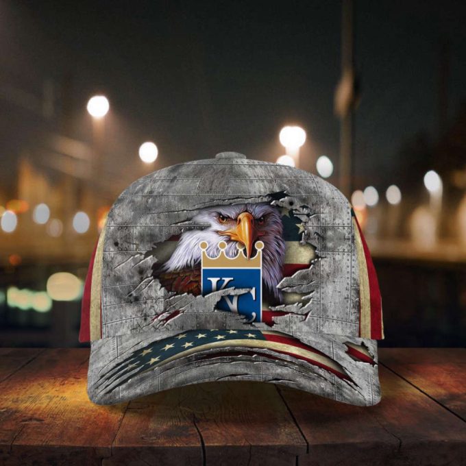 Kansas City Royals Vintage American Flag Royalty Baseball Classic Cap Men Hat