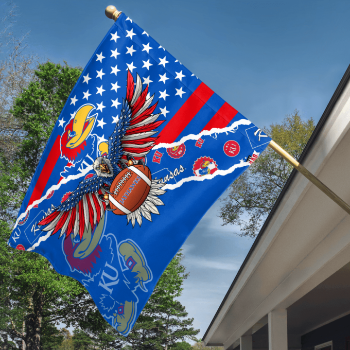 Kansas Jayhawks American Landscape House Flag