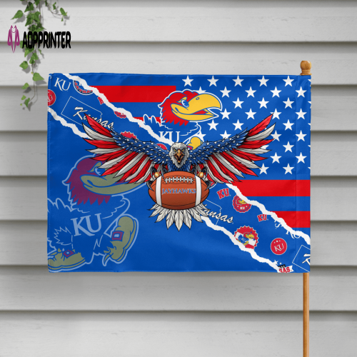 Kansas Jayhawks American Landscape House Flag