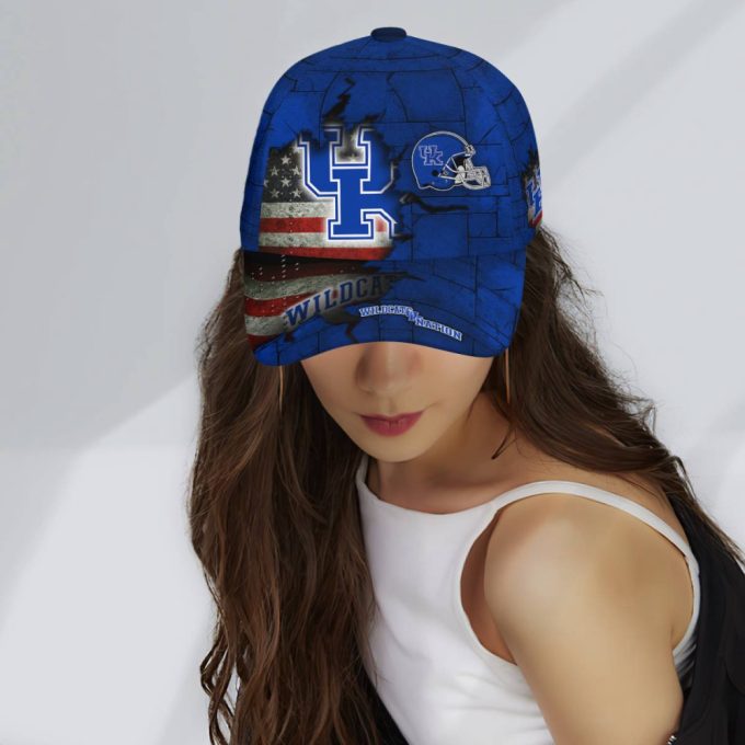 Kentucky Wildcats American Flag Metal Printed Baseball Classic Baseball Classic Cap Men Hat Men Hat