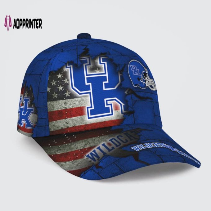 Kentucky Wildcats American Flag Metal Printed Baseball Classic Baseball Classic Cap Men Hat Men Hat