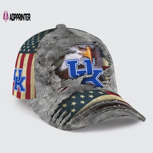 Kentucky Wildcats Vintage American Flag Royalty Baseball Classic Cap Men Hat