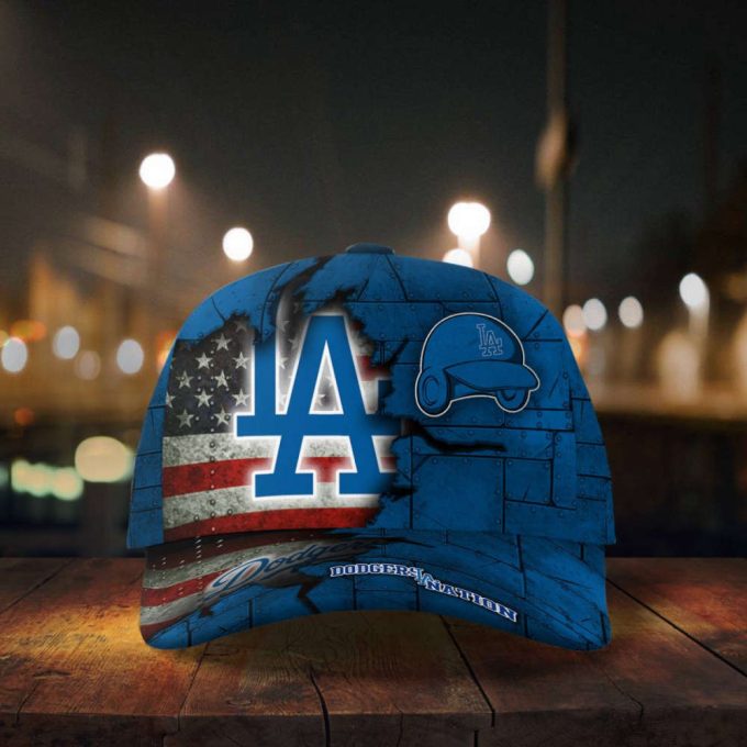 Los Angeles Dodgers American Flag Metal Printed Baseball Classic Cap Men Hat
