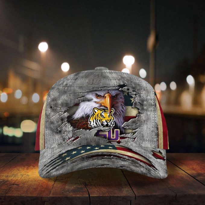 LSU Tigers Vintage American Flag Royalty Baseball Classic Cap Men Hat