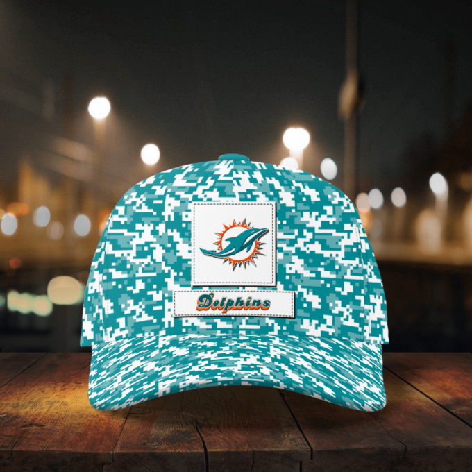 Miami Dolphins Digital Camo AOP Classic Baseball Classic Baseball Classic Cap Men Hat Men Hat