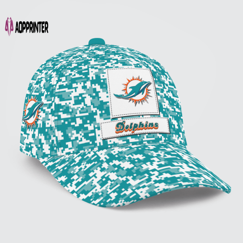 Miami Dolphins Digital Camo AOP Classic Baseball Classic Baseball Classic Cap Men Hat Men Hat