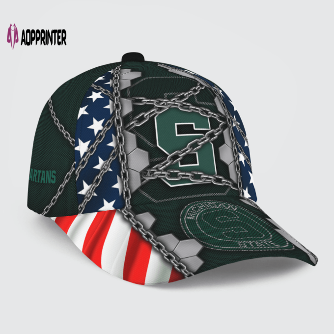 Michigan State Spartans Stars & Stripes Chain Printed Baseball Classic Baseball Classic Cap Men Hat Men Hat