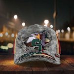 Michigan State Spartans Vintage American Flag Royalty Baseball Classic Baseball Classic Cap Men Hat Men Hat