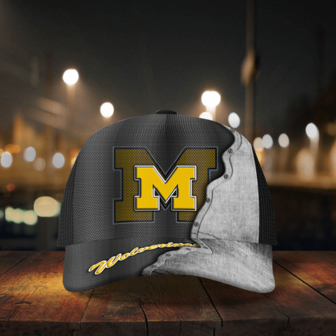 Michigan Wolverines Specialized Metal Texture Baseball Baseball Classic Baseball Classic Cap Men Hat Men Hat