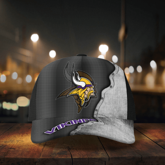 Minnesota Vikings Specialized Metal Texture Baseball Baseball Classic Baseball Classic Cap Men Hat Men Hat