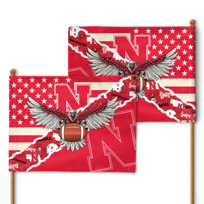 Nebraska Cornhuskers American Landscape House Flag