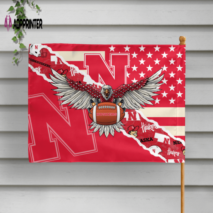 Nebraska Cornhuskers American Landscape House Flag