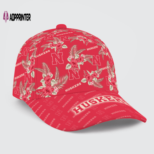 Nebraska Cornhuskers Floral Hawaiian Adjustable Baseball Classic Baseball Classic Cap Men Hat Men Hat