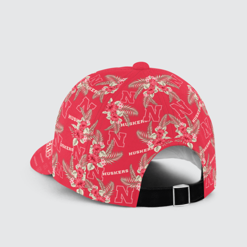 Nebraska Cornhuskers Floral Hawaiian Adjustable Baseball Classic Cap Men Hat