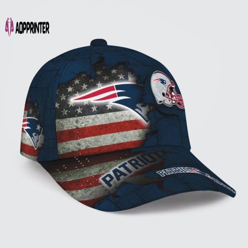 New England Patriots American Flag Metal Printed Baseball Classic Baseball Classic Cap Men Hat Men Hat