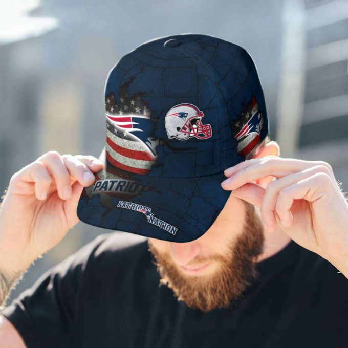 New England Patriots American Flag Metal Printed Baseball Classic Cap Men Hat