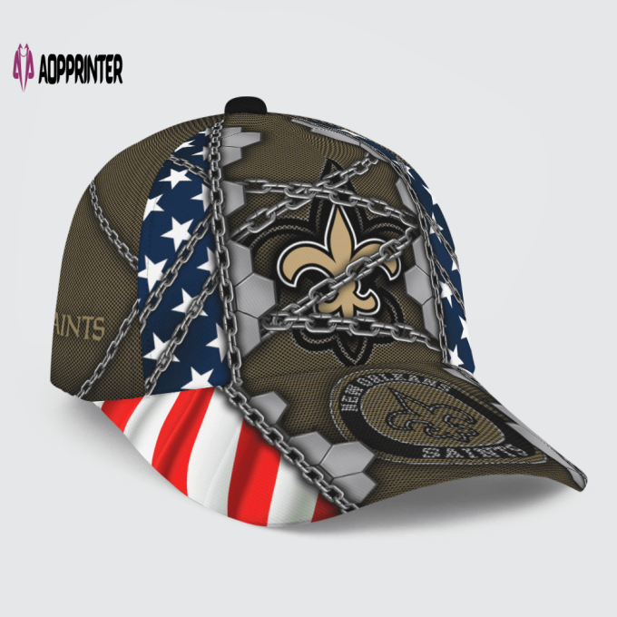 New Orleans Saints Stars & Stripes Chain Printed Baseball Classic Baseball Classic Cap Men Hat Men Hat