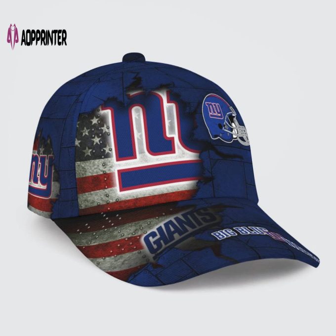 New York Giants American Flag Metal Printed Baseball Classic Baseball Classic Cap Men Hat Men Hat