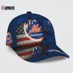 New York Mets American Flag Metal Printed Baseball Classic Cap Men Hat