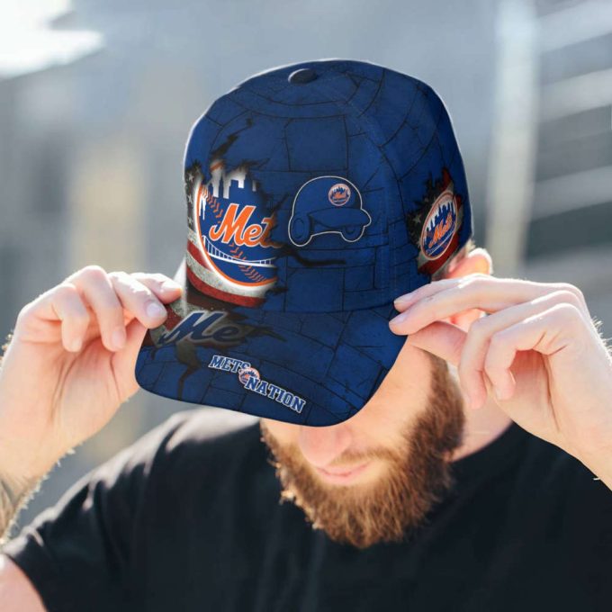 New York Mets American Flag Metal Printed Baseball Classic Cap Men Hat