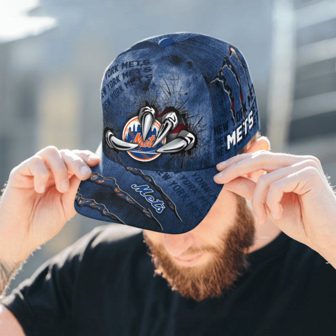 New York Mets Flag 3D Dragon Classic Baseball Classic Cap Men Hat