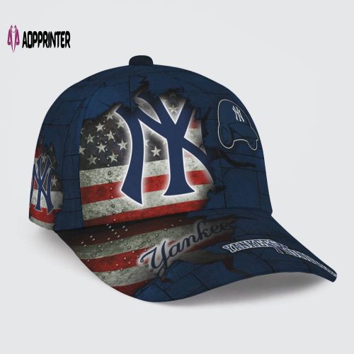 New York Yankees American Flag Metal Printed Baseball Classic Cap Men Hat