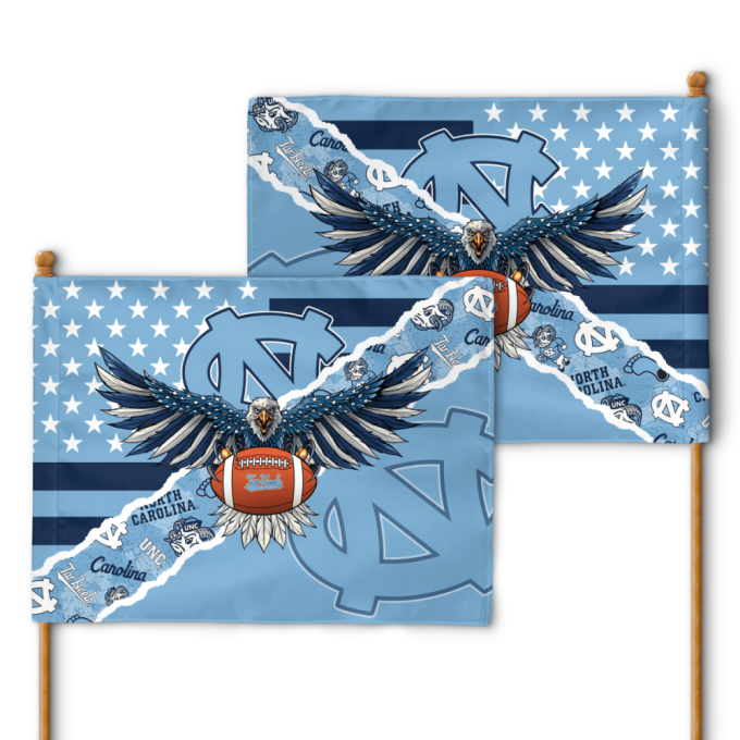 North Carolina Tar Heels American Landscape House Flag