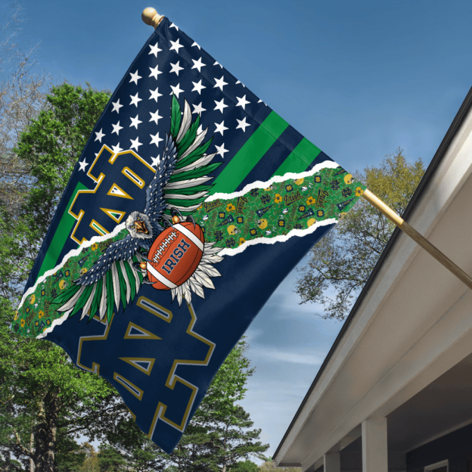 Notre Dame Fighting Irish American Landscape House Flag