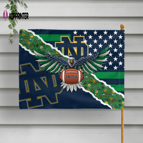 Notre Dame Fighting Irish American Landscape House Flag