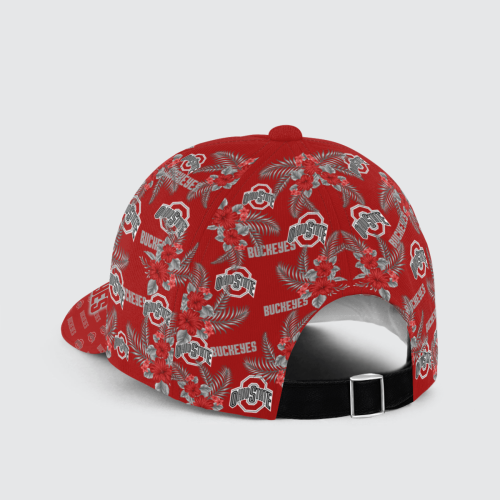 Ohio State Buckeyes Floral Hawaiian Adjustable Baseball Classic Cap Men Hat