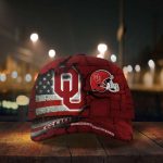 Oklahoma Sooners American Flag Metal Printed Baseball Classic Cap Men Hat