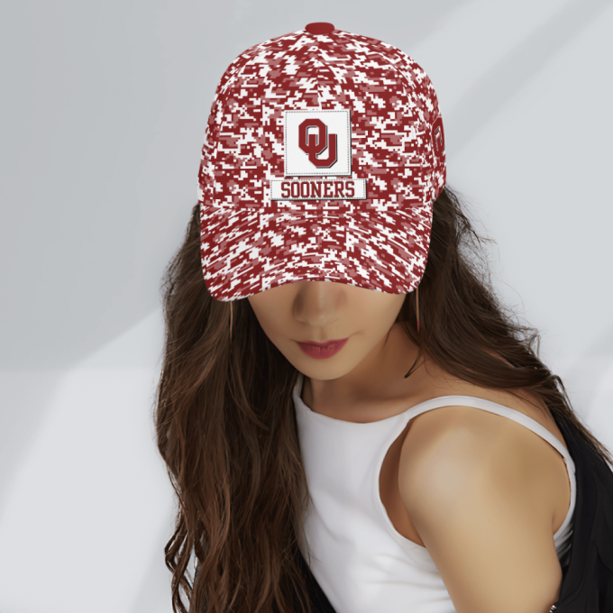 Oklahoma Sooners Digital Camo AOP Classic Baseball Classic Baseball Classic Cap Men Hat Men Hat