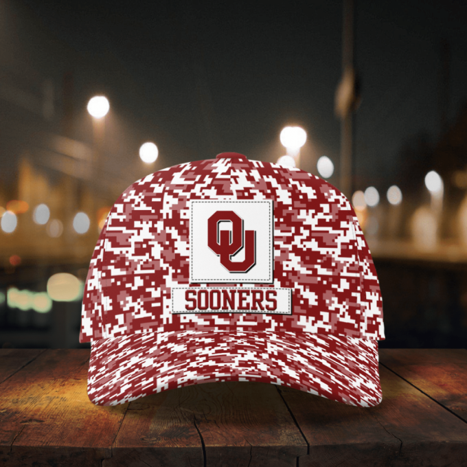 Oklahoma Sooners Digital Camo AOP Classic Baseball Classic Baseball Classic Cap Men Hat Men Hat