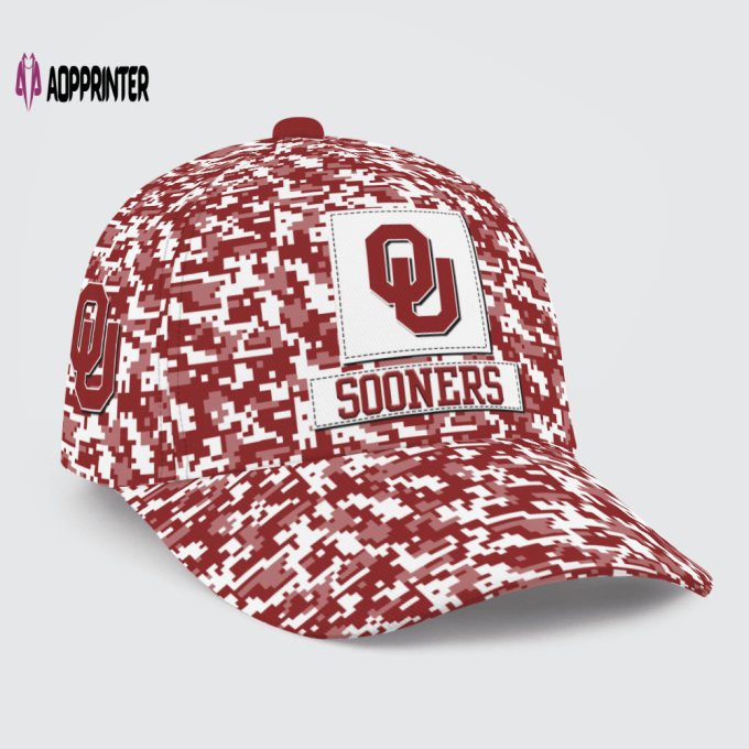 Oklahoma Sooners Digital Camo AOP Classic Baseball Classic Baseball Classic Cap Men Hat Men Hat