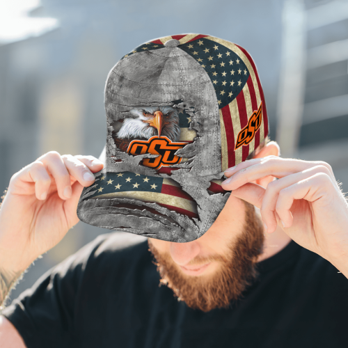 Oklahoma State CowboysVintage American Flag Royalty Baseball Classic Baseball Classic Cap Men Hat Men Hat