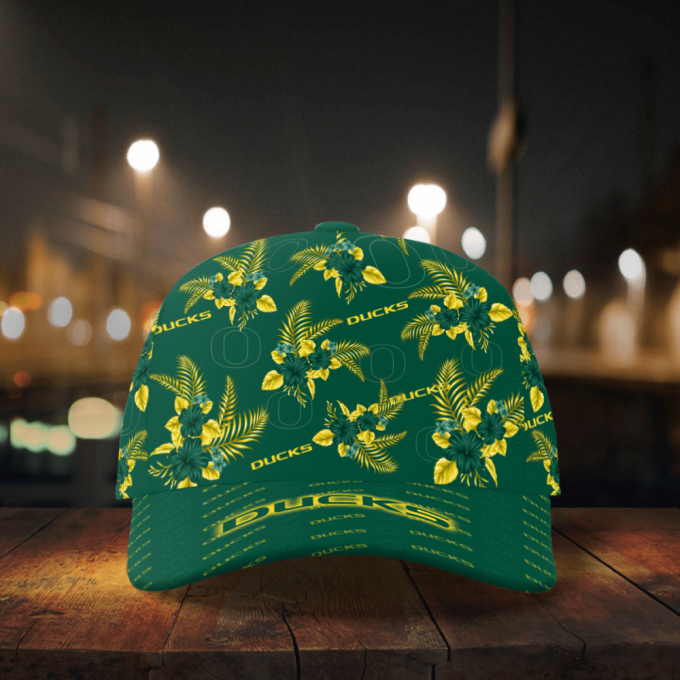 Oregon Ducks Floral Hawaiian Adjustable Baseball Classic Cap Men Hat