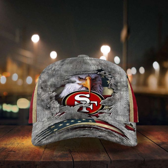 San Francisco 49ers Vintage American Flag Royalty Baseball Classic Cap Men Hat